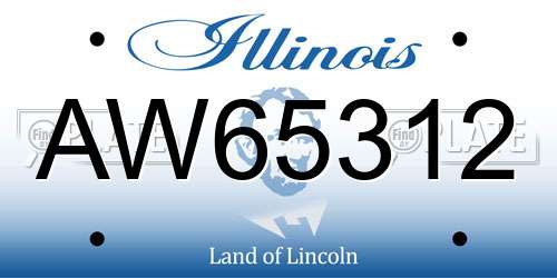 AW65312 Illinois License Plate