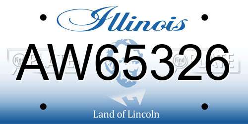 AW65326 Illinois License Plate