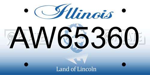 AW65360 Illinois License Plate