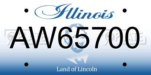 AW65700 Illinois License Plate