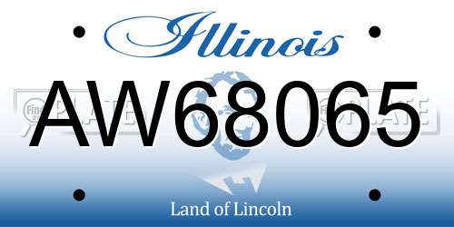 AW68065 Illinois License Plate