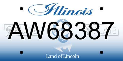 AW68387 Illinois License Plate