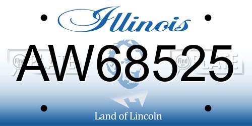 AW68525 Illinois License Plate