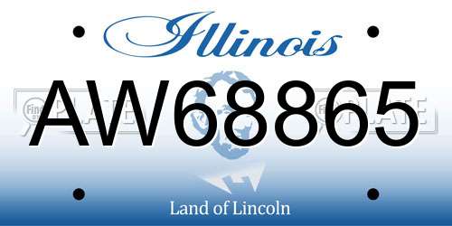 AW68865 Illinois License Plate