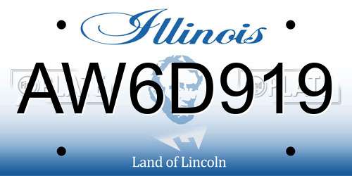 AW6D919 Illinois License Plate