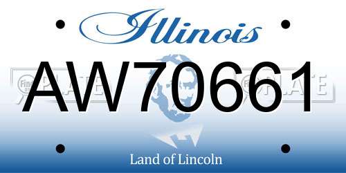 AW70661 Illinois License Plate