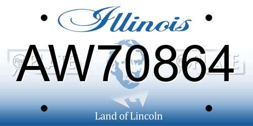 AW70864 Illinois License Plate