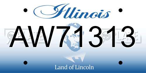 AW71313 Illinois License Plate