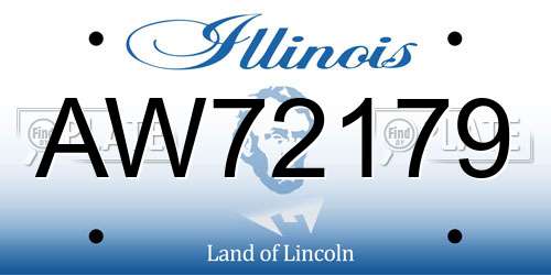 AW72179 Illinois License Plate