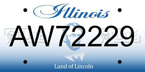 AW72229 Illinois License Plate