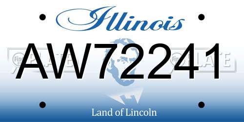 AW72241 Illinois License Plate