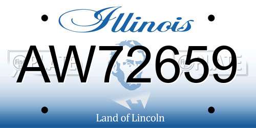 AW72659 Illinois License Plate
