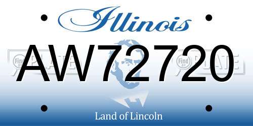 AW72720 Illinois License Plate