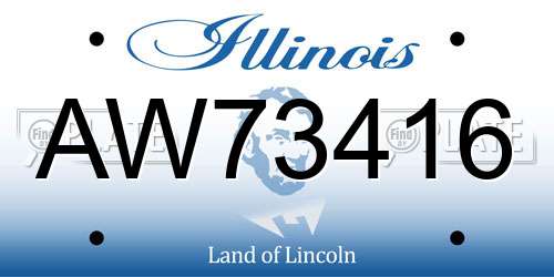 AW73416 Illinois License Plate