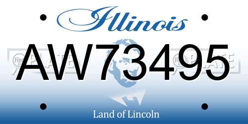 AW73495 Illinois License Plate