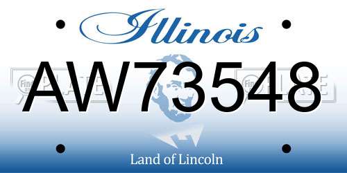 AW73548 Illinois License Plate