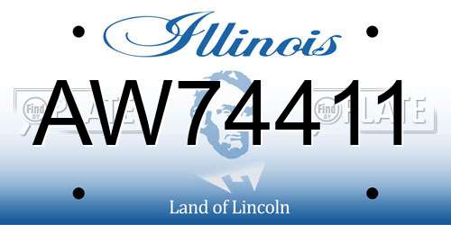 AW74411 Illinois License Plate