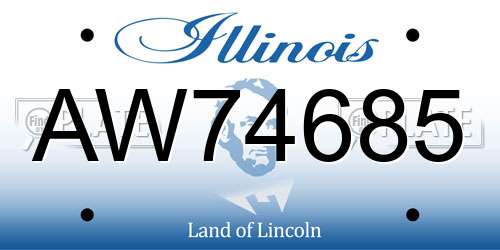 AW74685 Illinois License Plate
