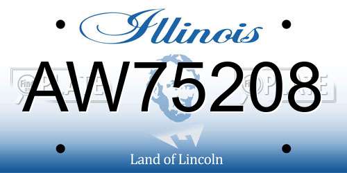 AW75208 Illinois License Plate