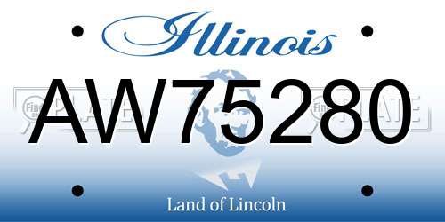 AW75280 Illinois License Plate