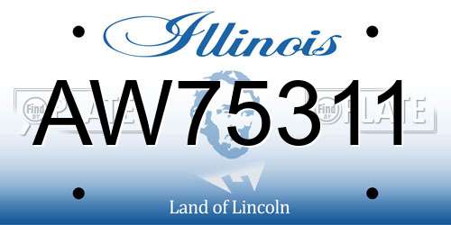 AW75311 Illinois License Plate