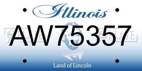 AW75357 Illinois License Plate