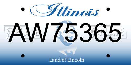 AW75365 Illinois License Plate