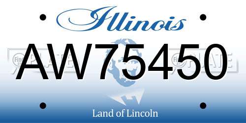 AW75450 Illinois License Plate