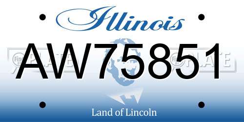 AW75851 Illinois License Plate