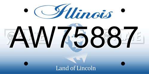 AW75887 Illinois License Plate
