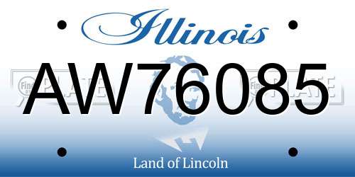AW76085 Illinois License Plate