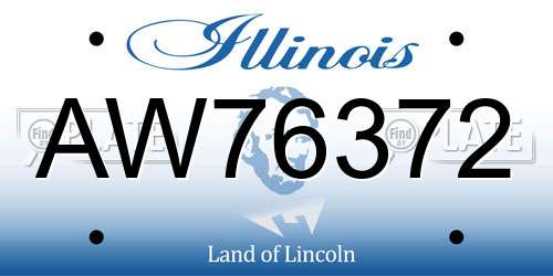 AW76372 Illinois License Plate