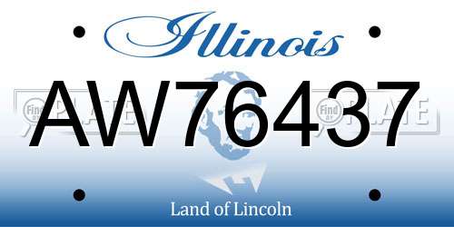 AW76437 Illinois License Plate