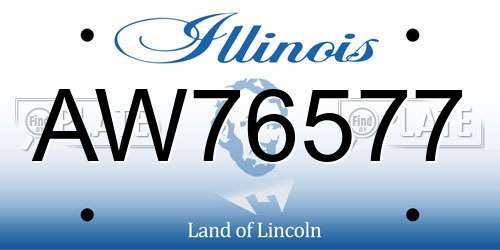AW76577 Illinois License Plate
