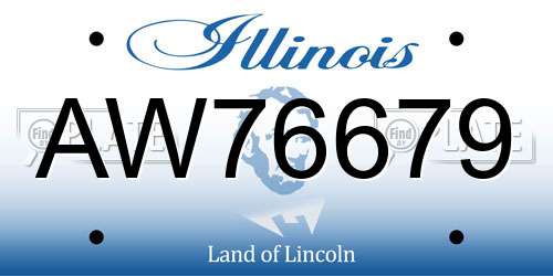 AW76679 Illinois License Plate