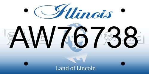 AW76738 Illinois License Plate