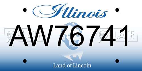 AW76741 Illinois License Plate