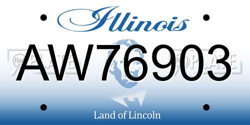 AW76903 Illinois License Plate