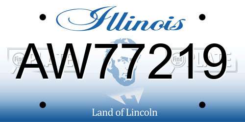 AW77219 Illinois License Plate