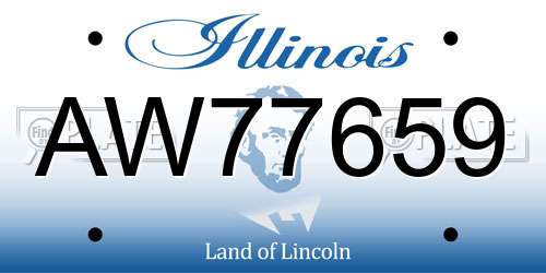 AW77659 Illinois License Plate