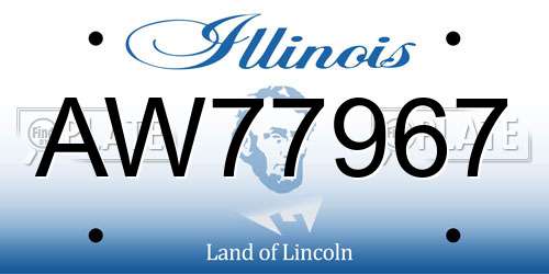 AW77967 Illinois License Plate