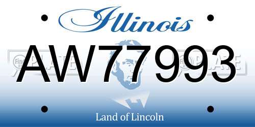 AW77993 Illinois License Plate