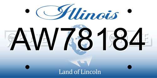 AW78184 Illinois License Plate