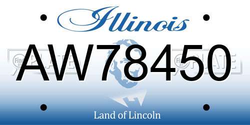 AW78450 Illinois License Plate