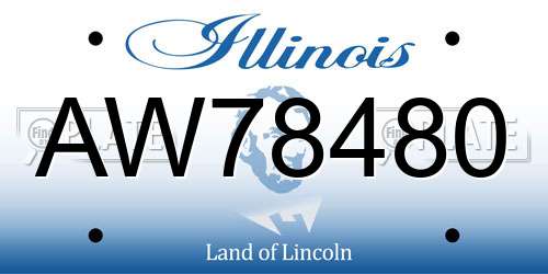 AW78480 Illinois License Plate