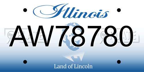 AW78780 Illinois License Plate