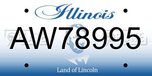 AW78995 Illinois License Plate