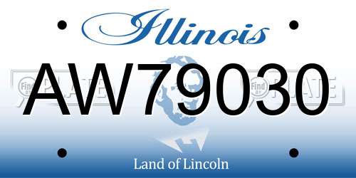 AW79030 Illinois License Plate