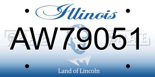 AW79051 Illinois License Plate