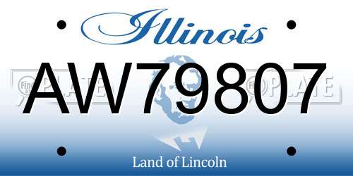 AW79807 Illinois License Plate